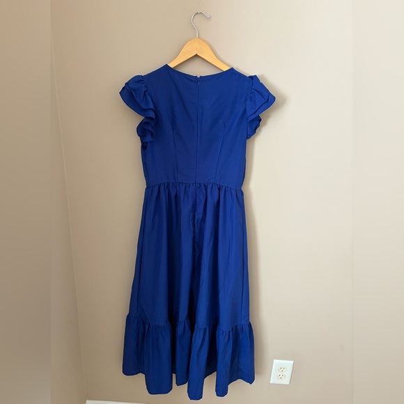SHEIN Royal Blue Maxi Dress with Ruffle Sleeves Size Small - Picture 6 of 6